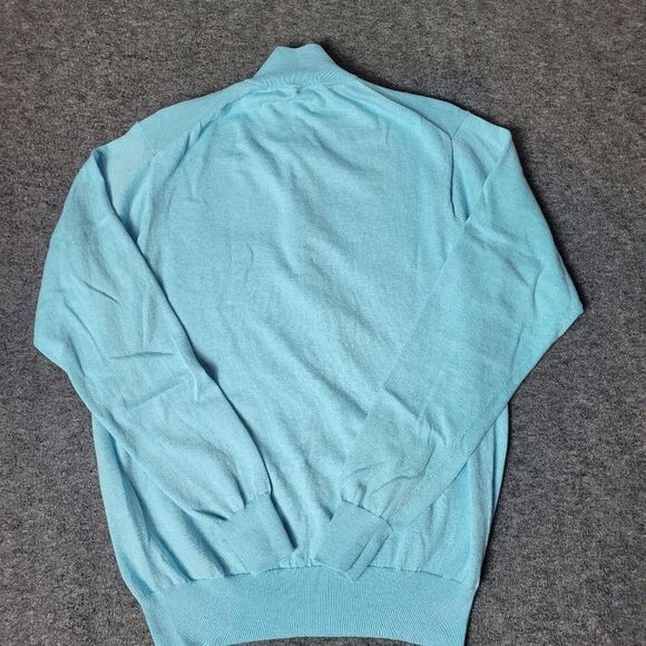 Vtg Peter Millar Crown Cotton Silk Quater Zip Mens Size M Blue Sweater Pullover - Picture 2 of 13